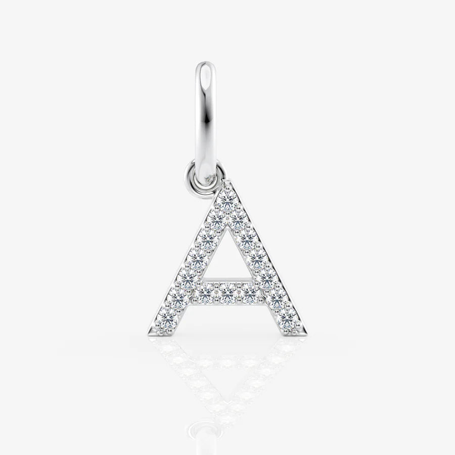 Diamond Letter Pendant in 18K Gold