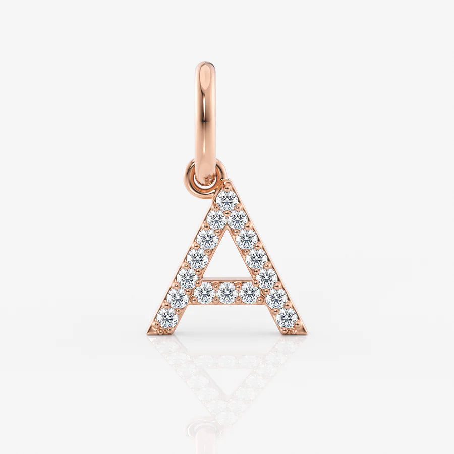 Diamond Letter Pendant in 18K Gold