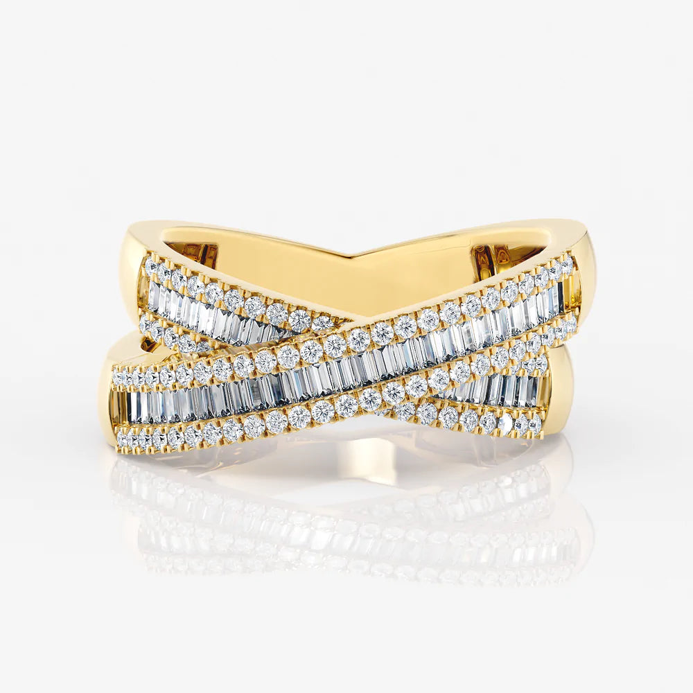 Baguette Layer Ring in 18K Gold