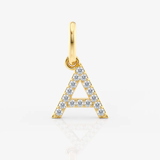 Diamond Letter Pendant in 18K Gold