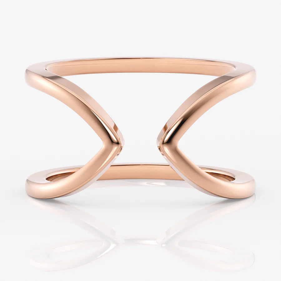 Double Angle Ring in 18K Gold