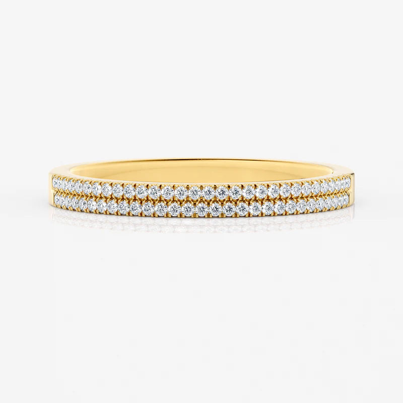 Double Half Band Diamond Ring in 18K Gold