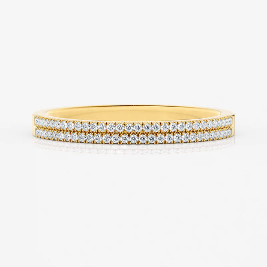 Double Half Band Diamond Ring in 18K Gold