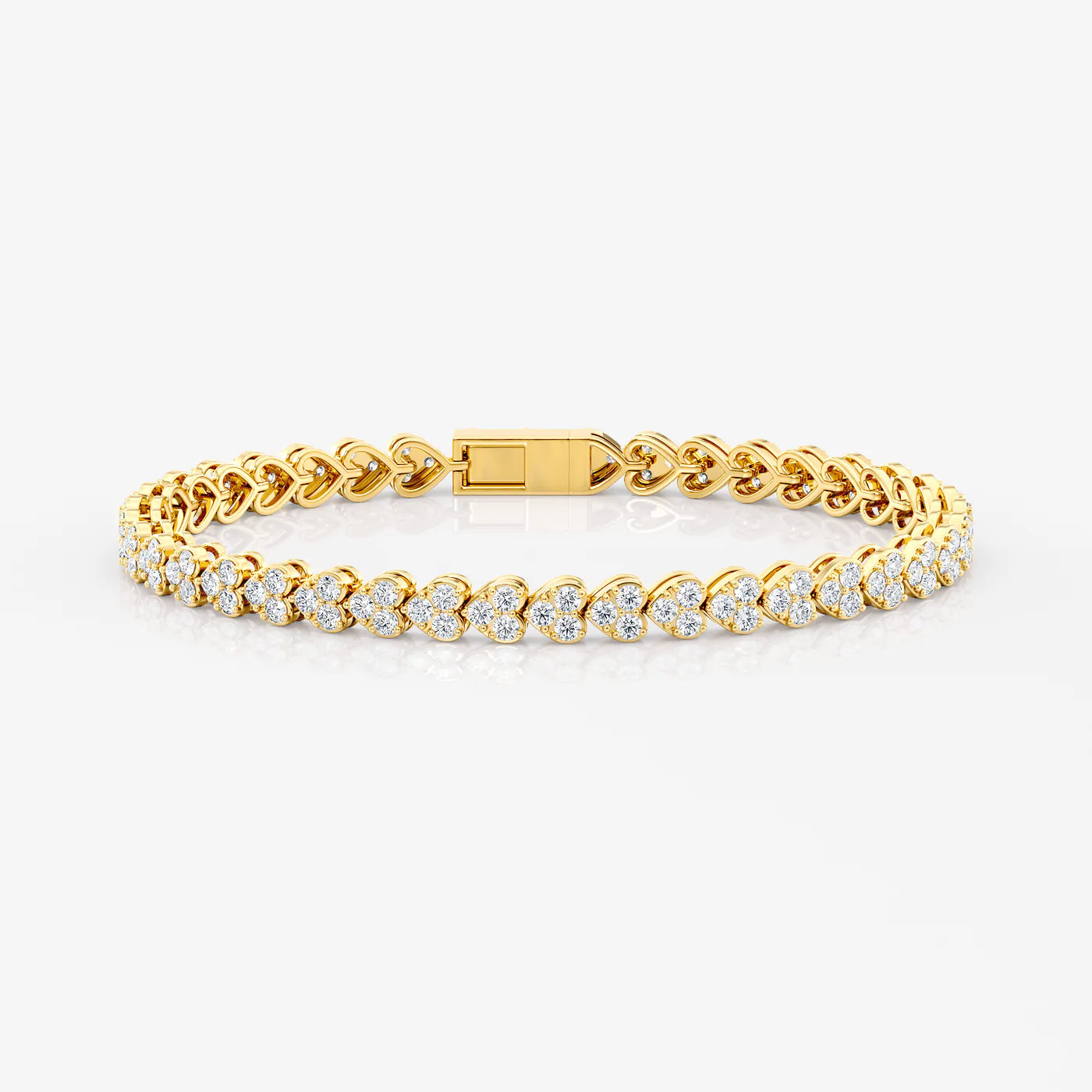 Diamond Cluster Heart Bracelet in 18K Gold