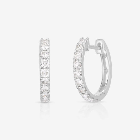 Diamond Hoops in 18K Gold