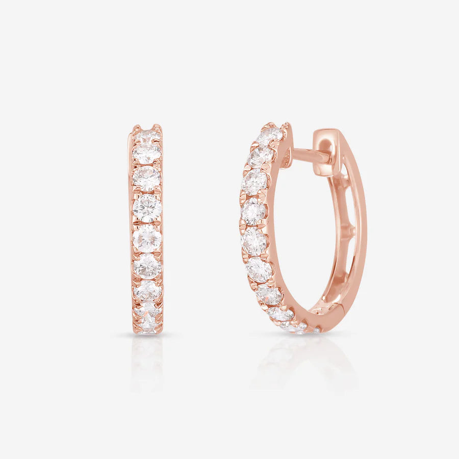 Diamond Hoops in 18K Gold