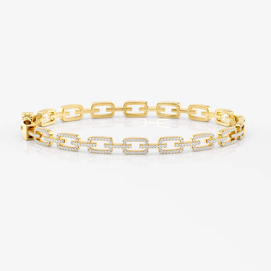 Diamond Link Bangle in 18K Gold