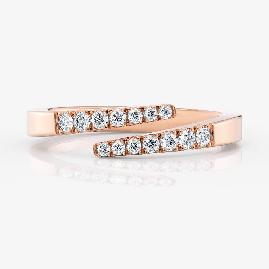 Open Single-Row Diamond Ring in 18K Gold