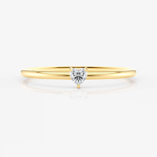 Petite Heart Diamond Ring in 18K Gold