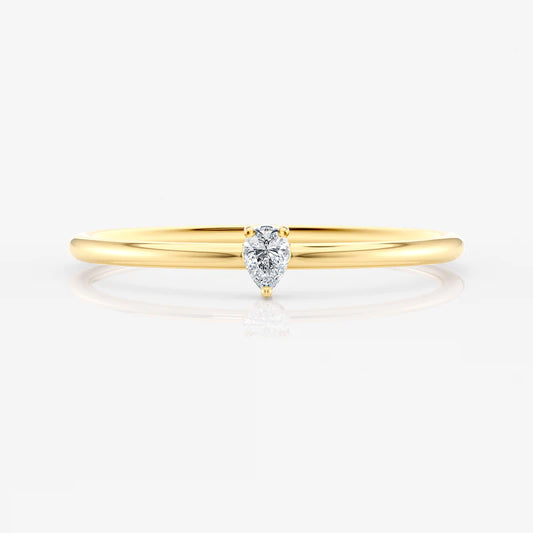 Petite Pear Diamond Ring in 18K Gold