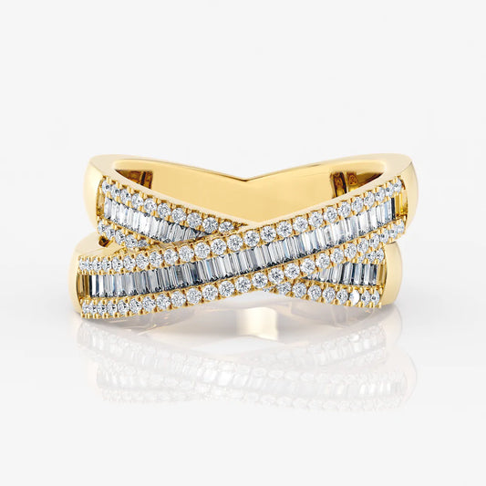 Baguette Layer Ring in 18K Gold